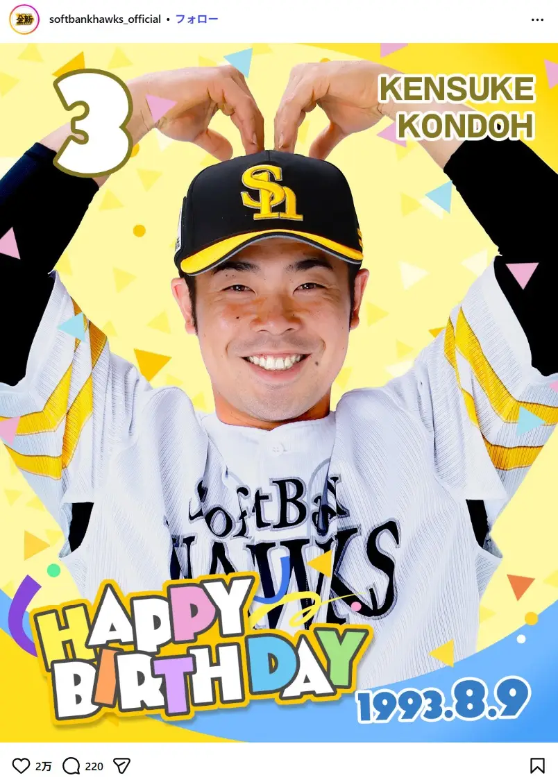 第4位:近藤健介(213票)