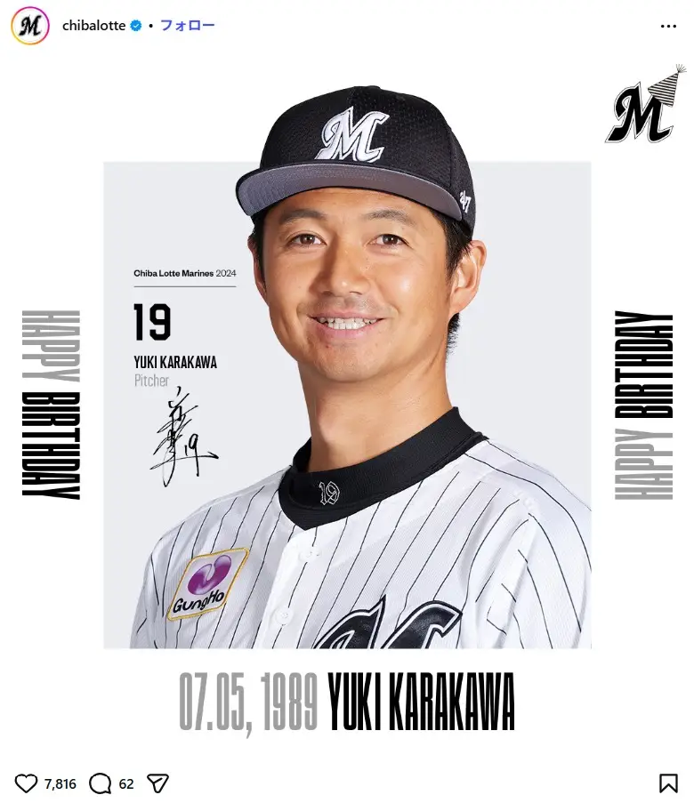 第7位：唐川侑己（197票）