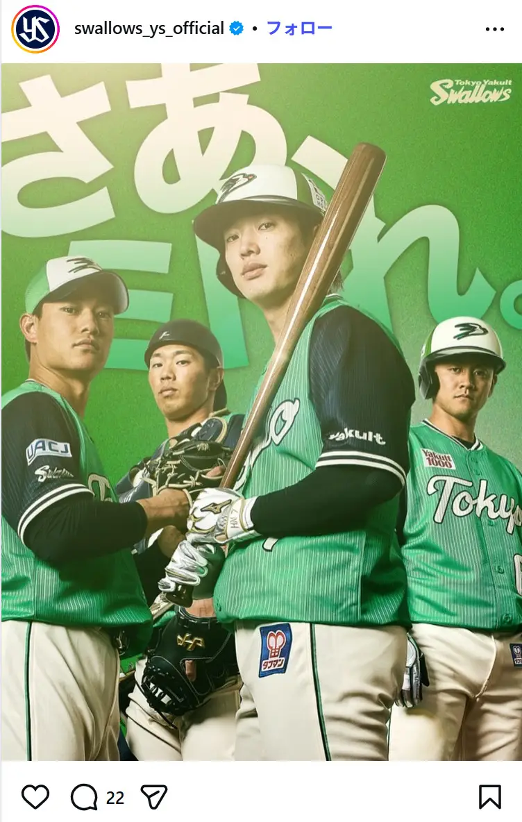 第8位：東京ヤクルトスワローズ（310票）