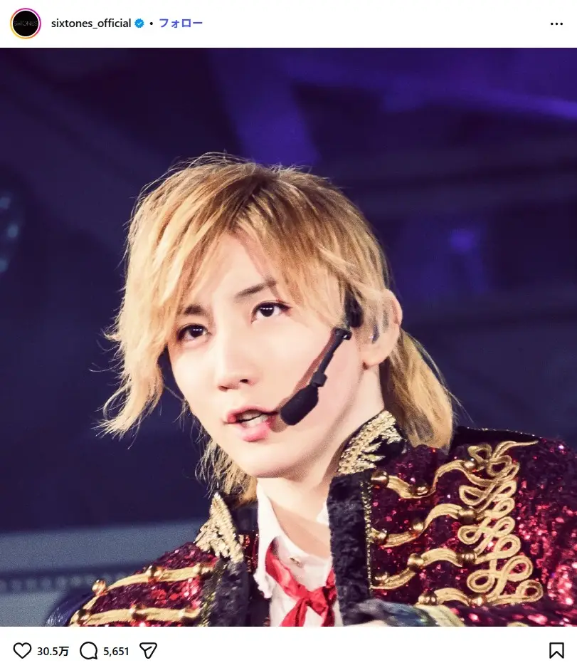 第8位：京本大我（SixTONES）（57票）