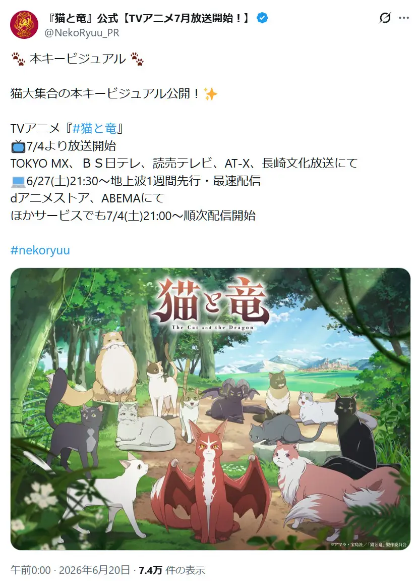 第9位：猫と竜（97票）