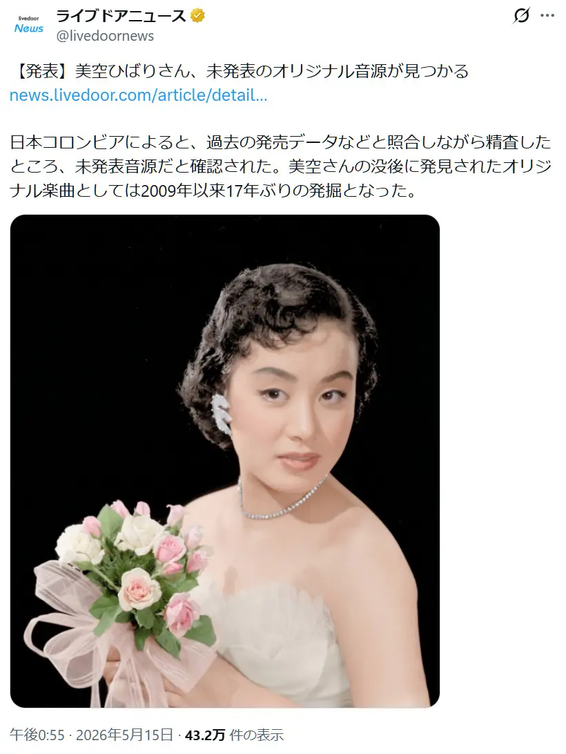 第2位:美空ひばり(515票)