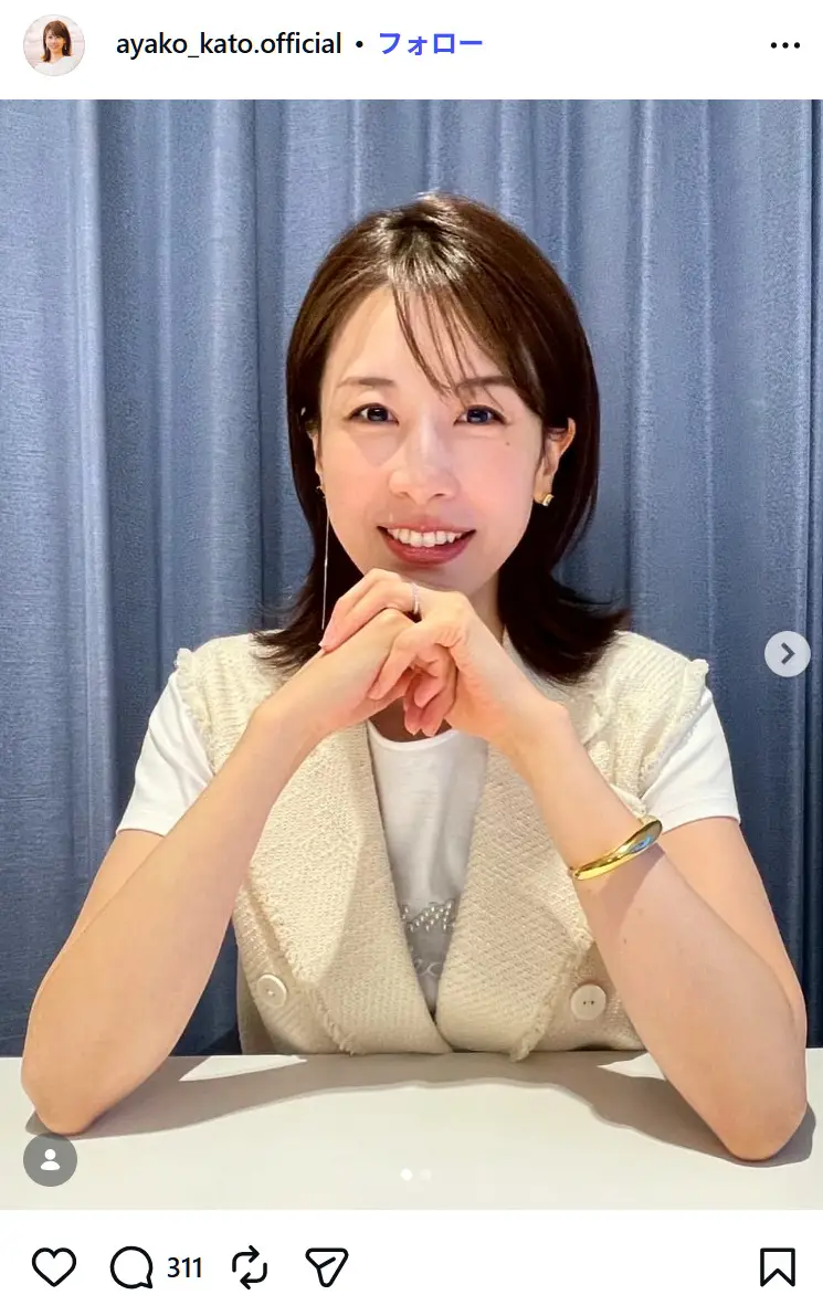 第5位:加藤綾子(315票)