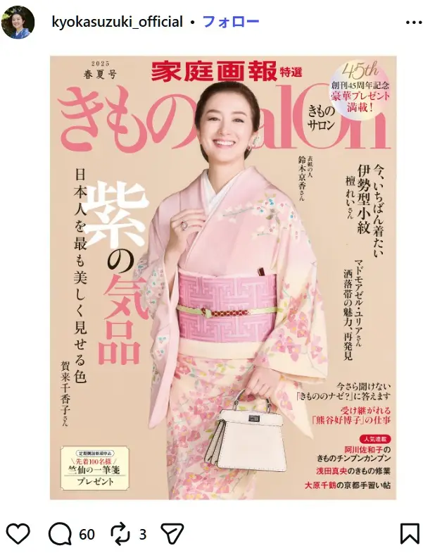 第4位：鈴木京香（281票）