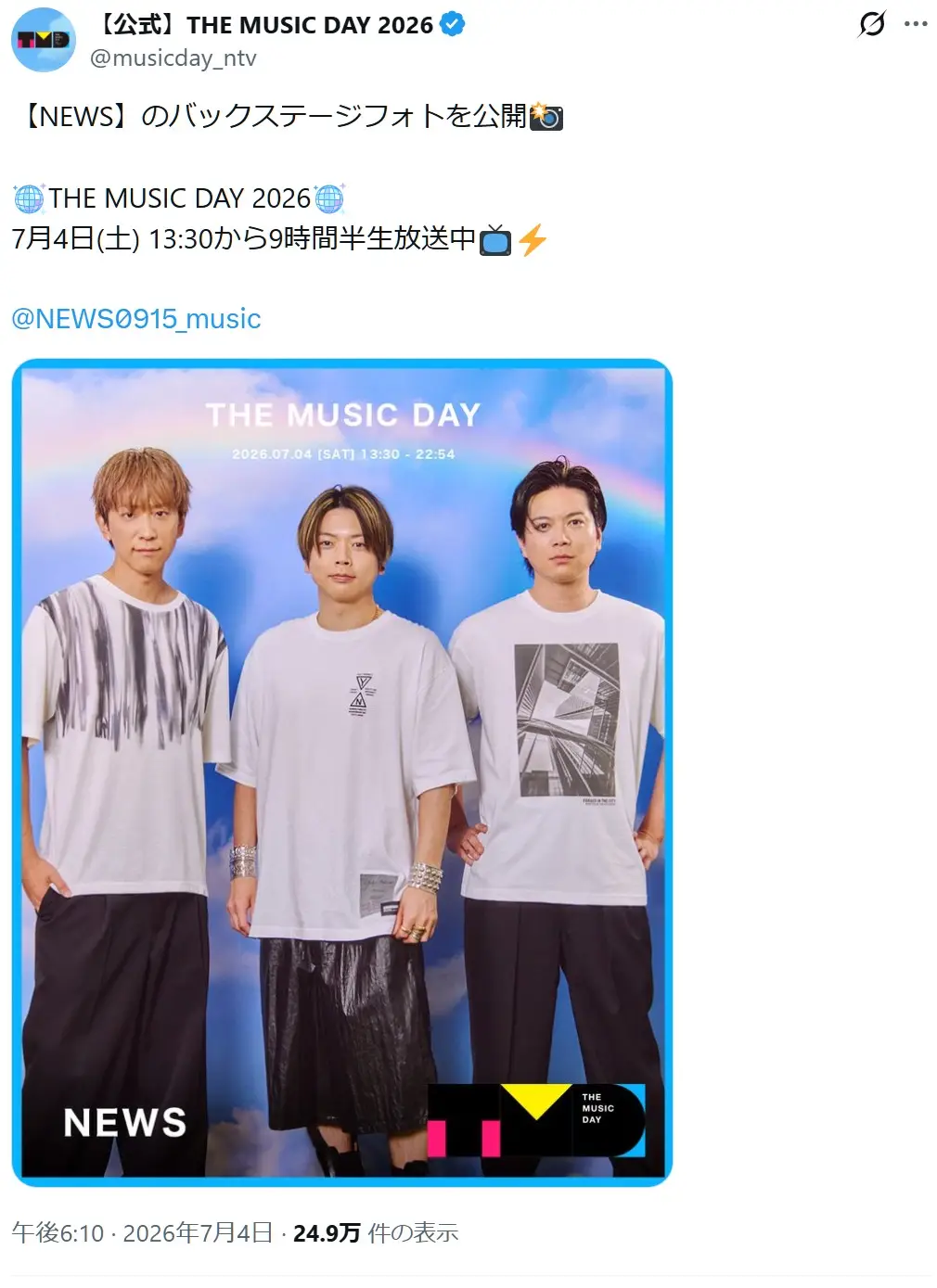 第9位:NEWS(151票)