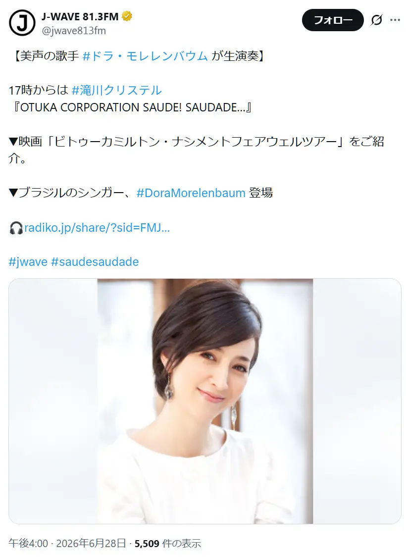 第6位:滝川クリステル(238票)