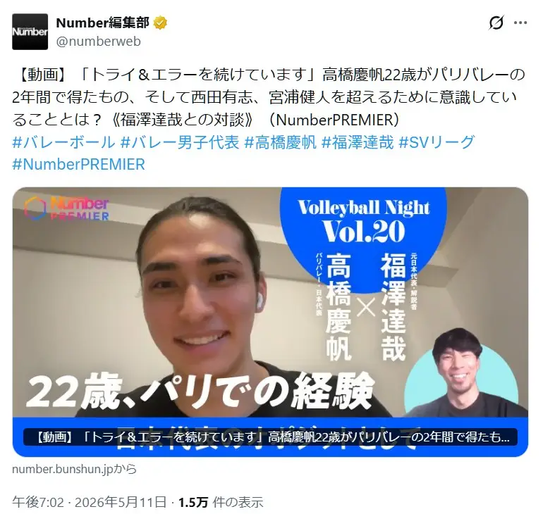 第4位：高橋慶帆（39票）