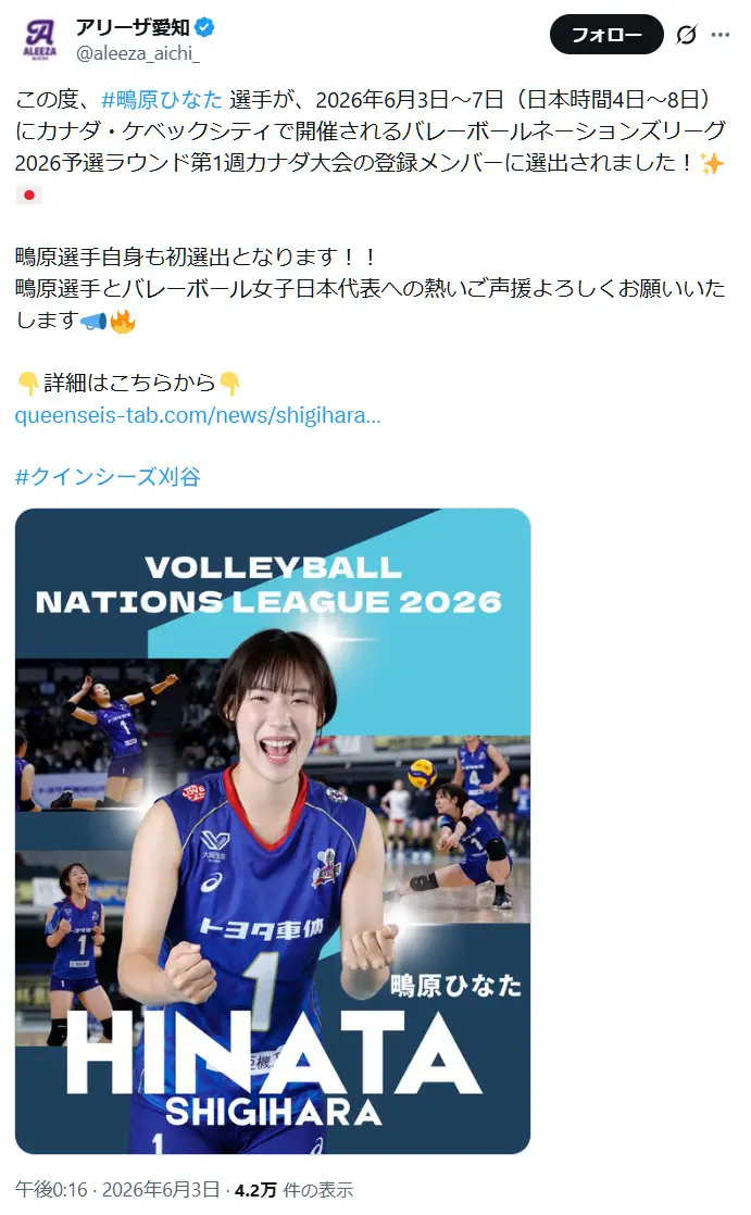 第8位：鴫原ひなた（132票）