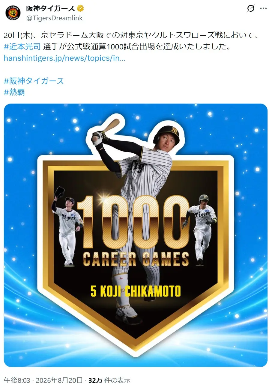 第2位:近本光司(324票)