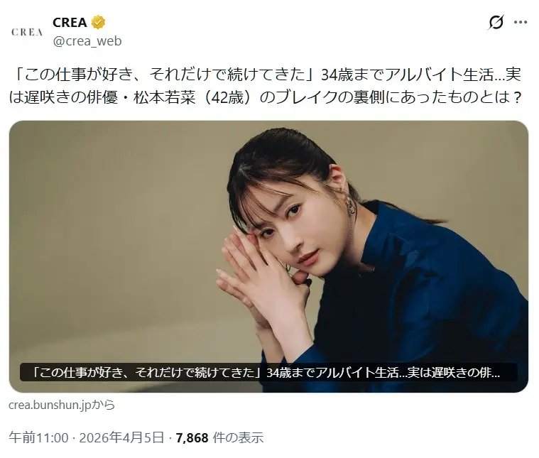 第3位：松本若菜（352票）