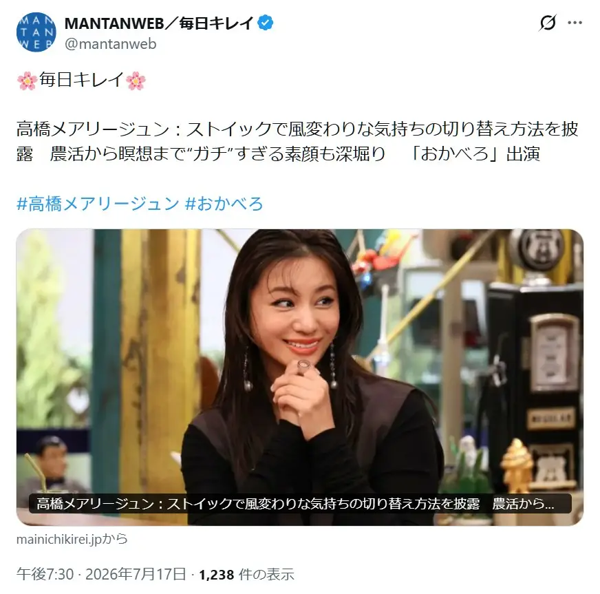 第5位:高橋メアリージュン(241票)