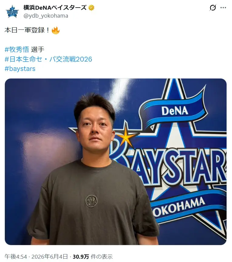 第7位：牧秀悟（横浜DeNAベイスターズ）（158票）