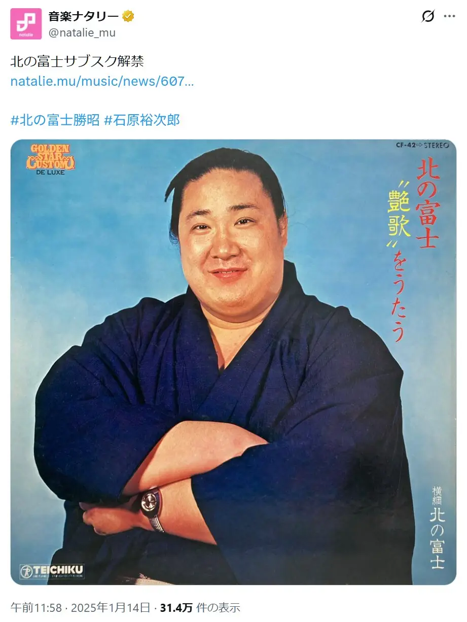 第9位:北の富士(121票)