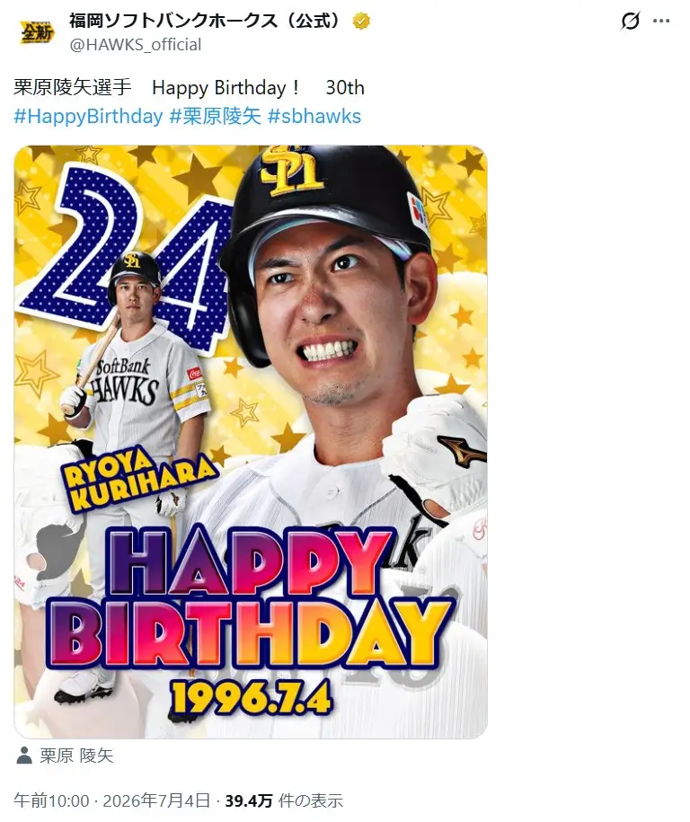 第6位：栗原陵矢（146票）