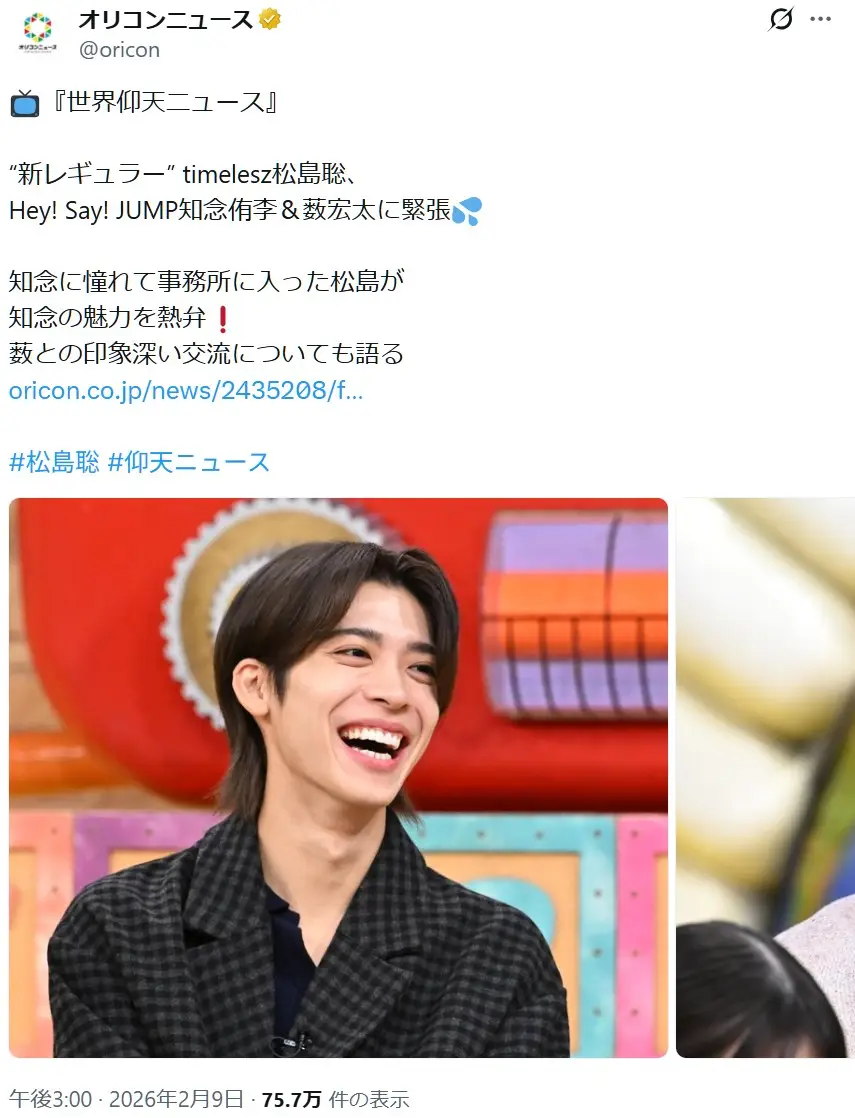 第6位：松島聡（129票）