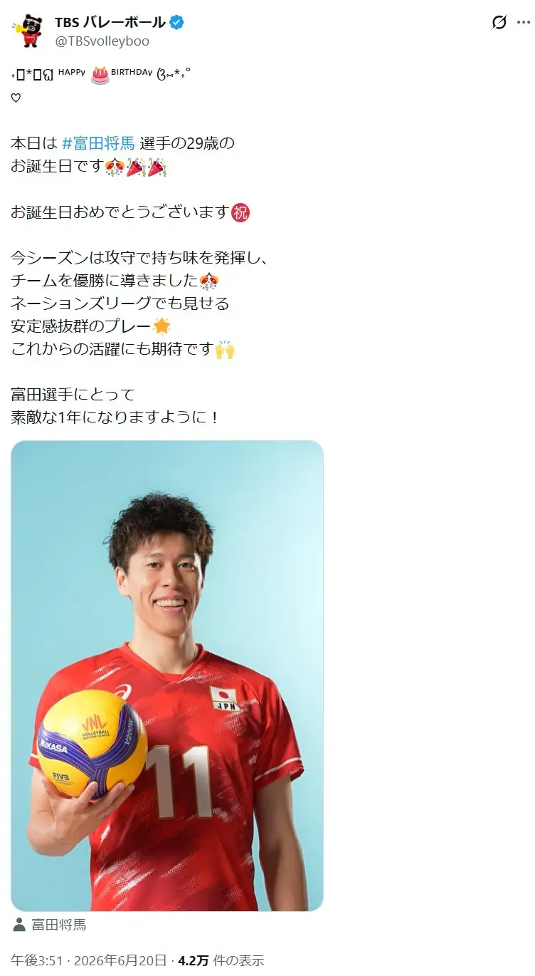 第8位:富田将馬(108票)※同率