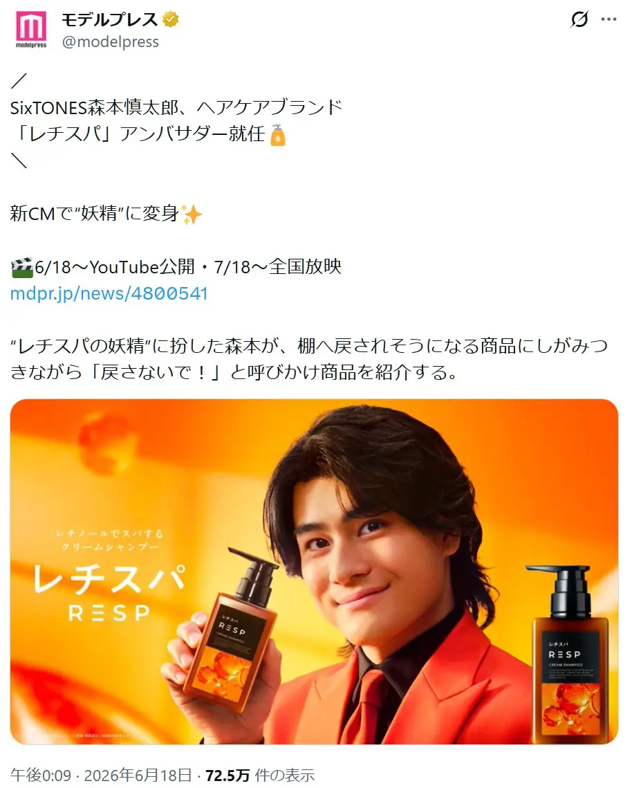 第1位:森本慎太郎(248票)