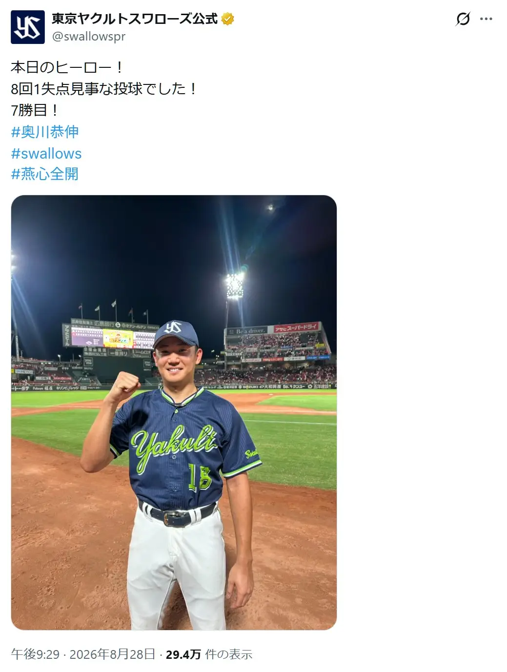 第2位:奥川恭伸(230票)