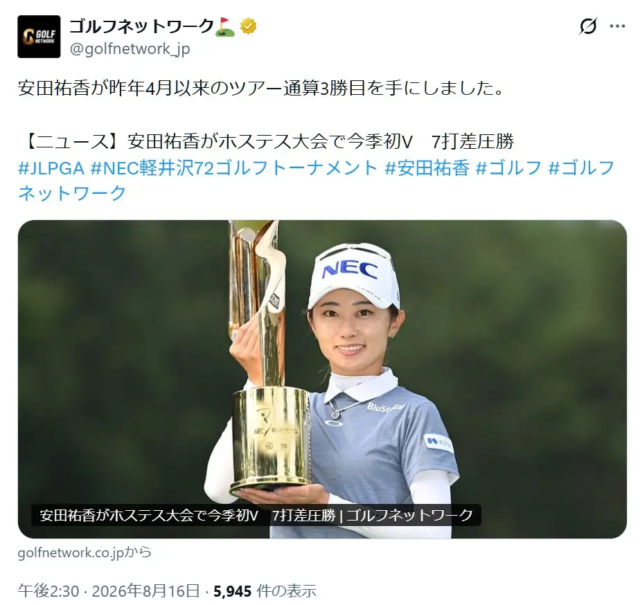 第4位：安田祐香（134票）