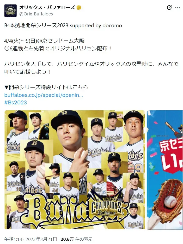 第10位:オリックス・バファローズ(153票)