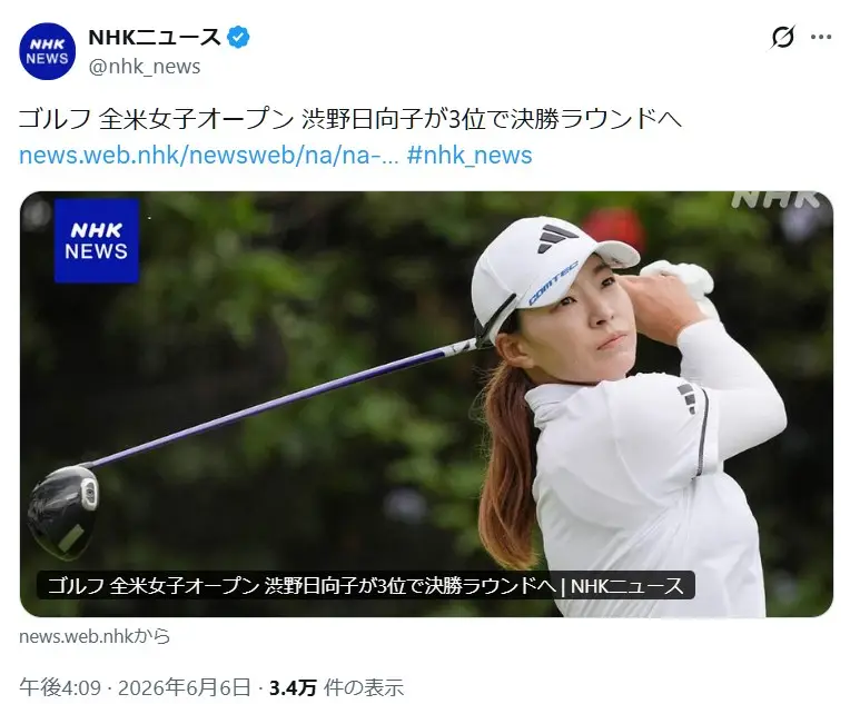 第1位:渋野日向子(1,023票)