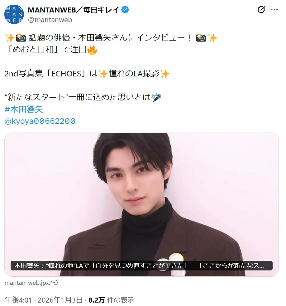 第8位:本田響矢(84票)※同率