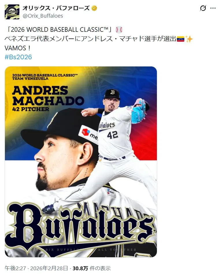 第5位:アンドレス・マチャド(149票)