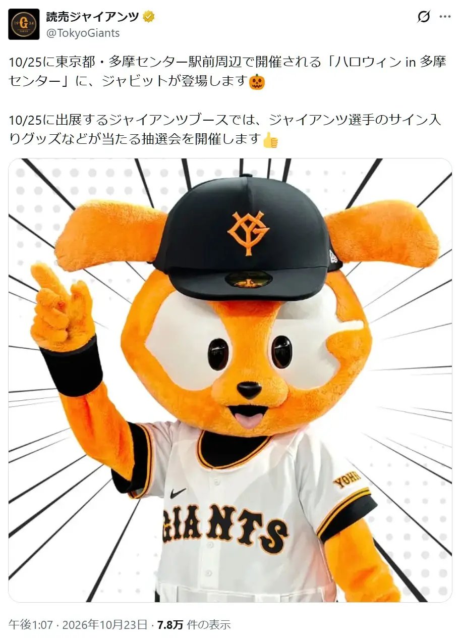 第3位：ジャビット（読売ジャイアンツ）（417票）