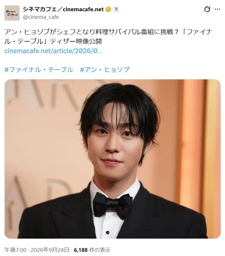 第9位:アン・ヒョソプ(93票)※同率