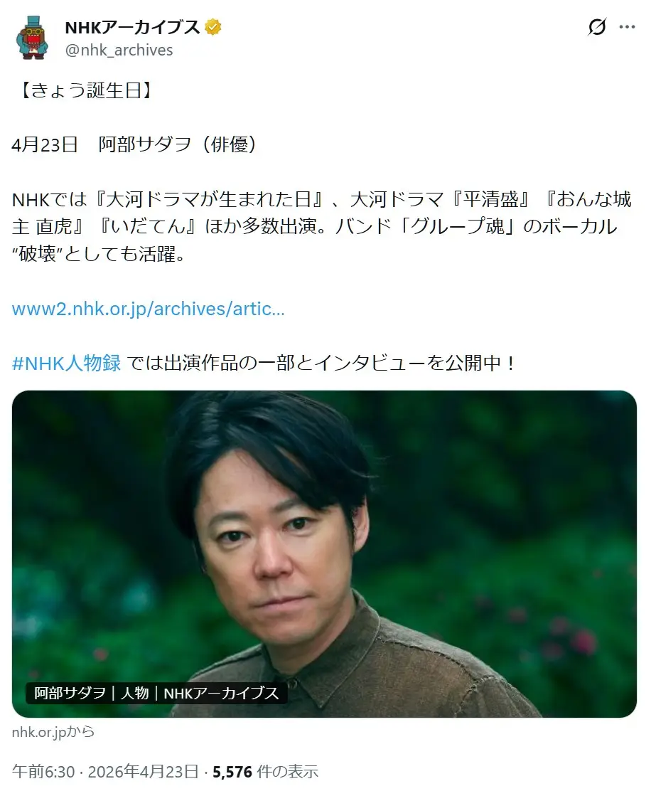 第6位:阿部サダヲ(166票)
